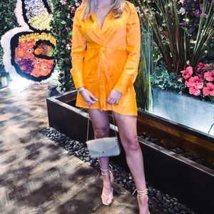 Zara orange satin dress